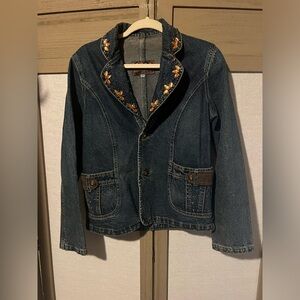 Vintage embellished rhinestone denim jacket